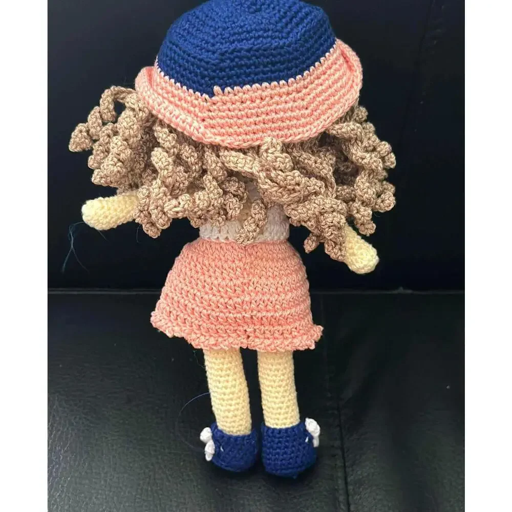Fashion City Girl Doll Crochet Pearl Dress Handmade Plush Amigurumi